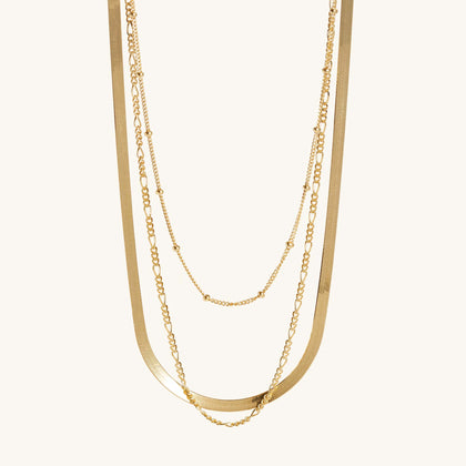 Maximum Impact Necklace Layering Set in Gold